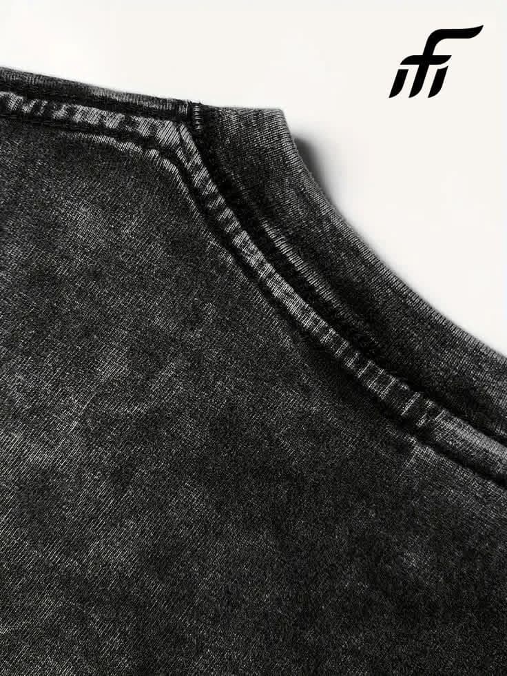 Acid Wash Over Size Drop Shoulder